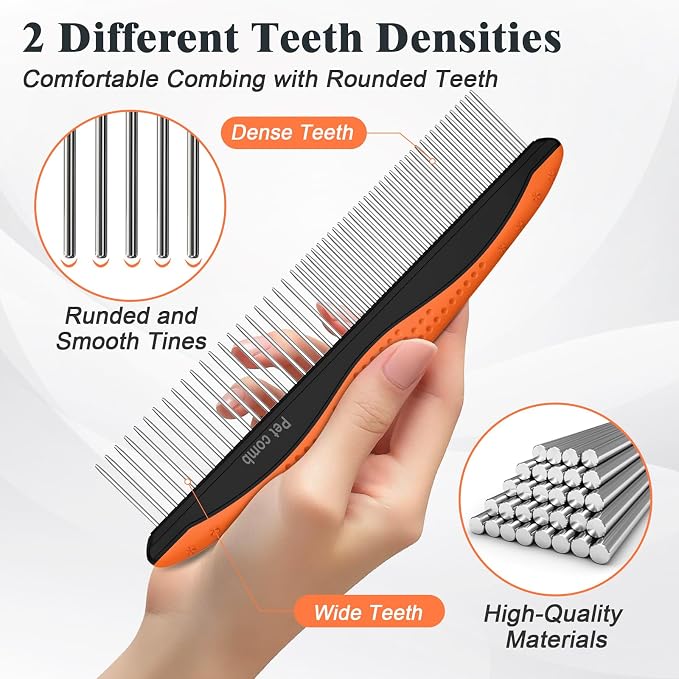 2PCS Self Cleaning Slicker Brush & Dog Comb - Image 5