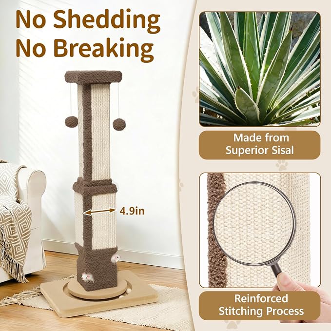 Tall Cat Scratching Post for Large Cats Kittens, Shields Furniture from - Image 4