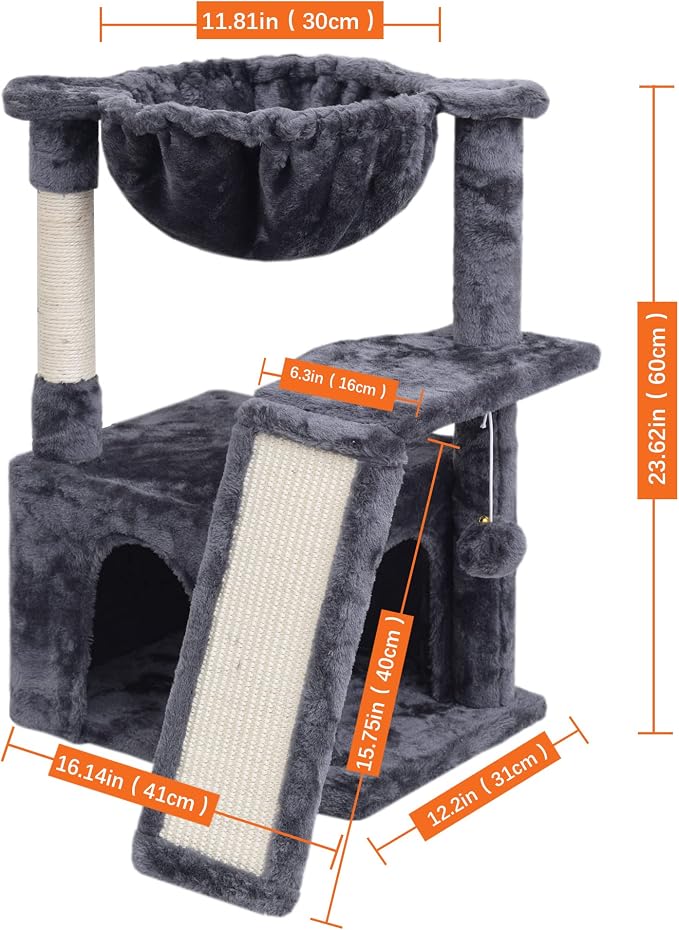 SYANDLVY 23.62" Cat Tree for Indoor Large Cats, Cat Tower - Image 3
