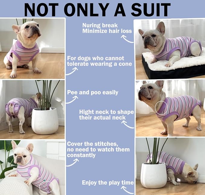 Sebdtico Recovery Suit for Dogs, Dog Surgery Suit Female Spay, Soft Dog Onesie - Image 4