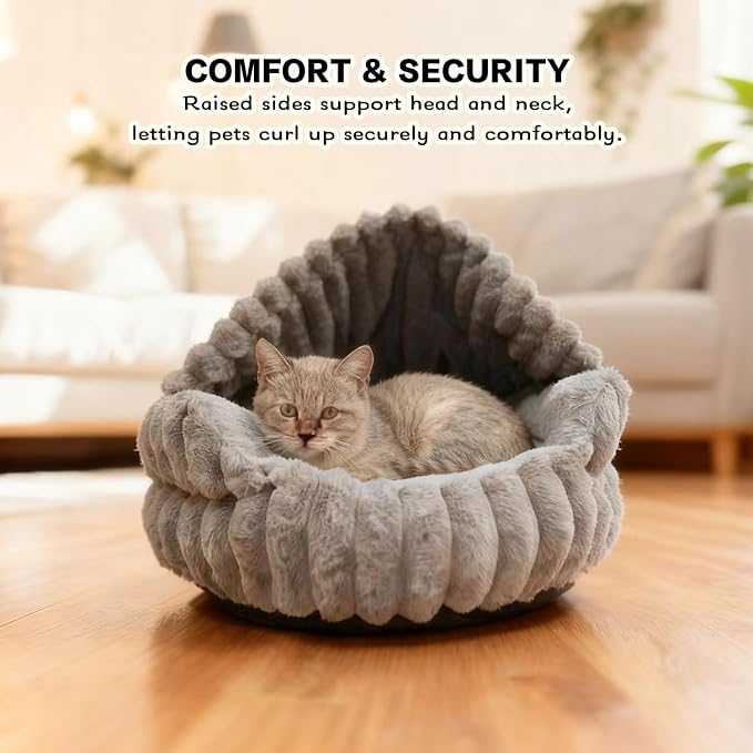 Hooded Cat Beds for Indoor Cats，Cozy Dog Cave Bed, Cozy Nook Dog Bed for Small - Image 2