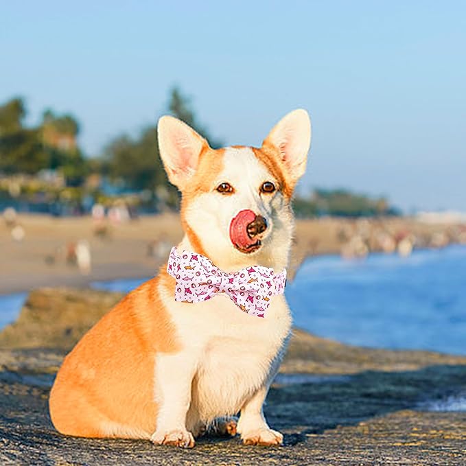 Lionheart glory Dog Collar Shark Print Dog Bow Collar Pink Dog Collar Male or - Image 4