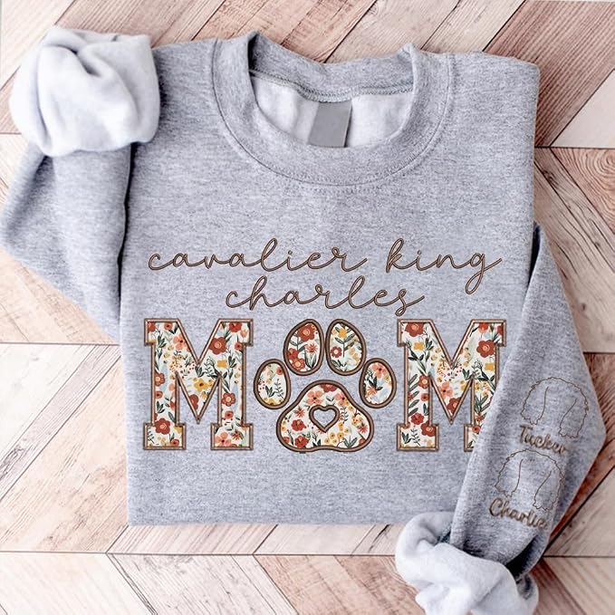 CHILLEVER Personalized Embroidered Dog Mom Sweatshirt, Dog Mama Crewneck - Image 6