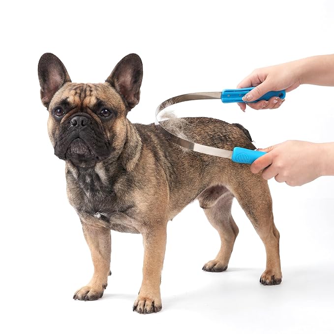 ZENFUN 6 Pc Dual-Sided Dog Shedding Blade, Stainless Steel Grooming Tool - Image 5