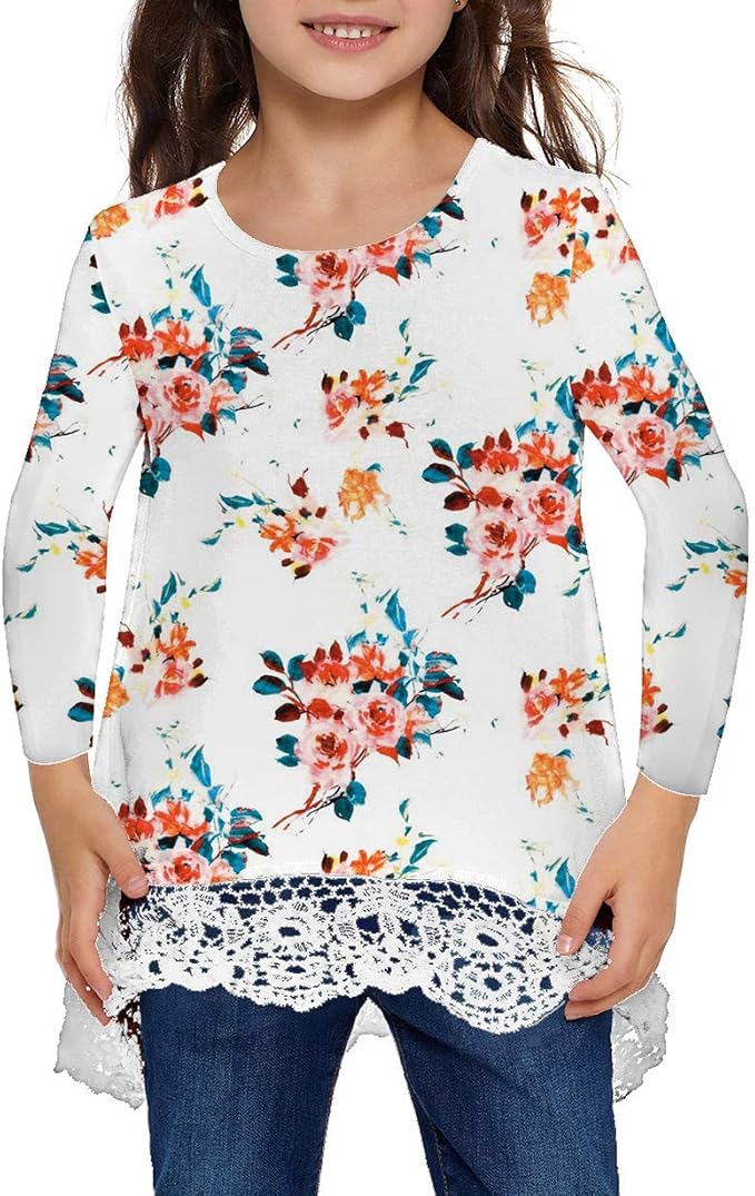 storeofbaby Girls Casual Tunic Tops Short Sleeve Loose Soft Blouse T-Shirt - Image 3