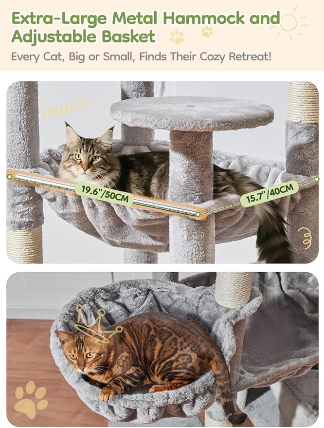 Taoqimiao 76-Inch Cat Tree XXL for Large Cats, Giant Cat Tower - Image 2
