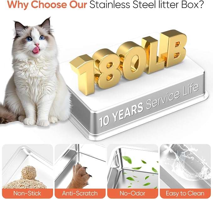 XXXL Stainless Steel Litter Box - Image 9