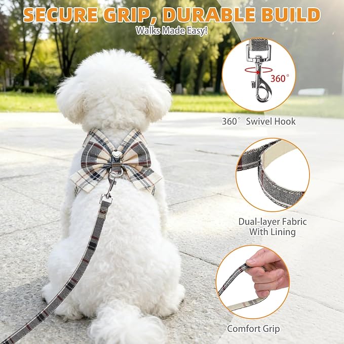 KOOLTAIL Small Dog Harness and Leash Set, Cute Puppy Vest Harnesses - Image 4