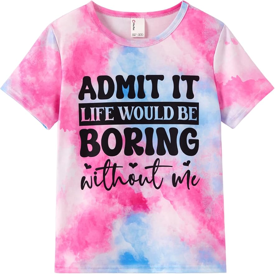 PATPAT Girls Crewneck Short Sleeve Graphic Tees Animal Print Shirts Cute Summer by PATPAT
