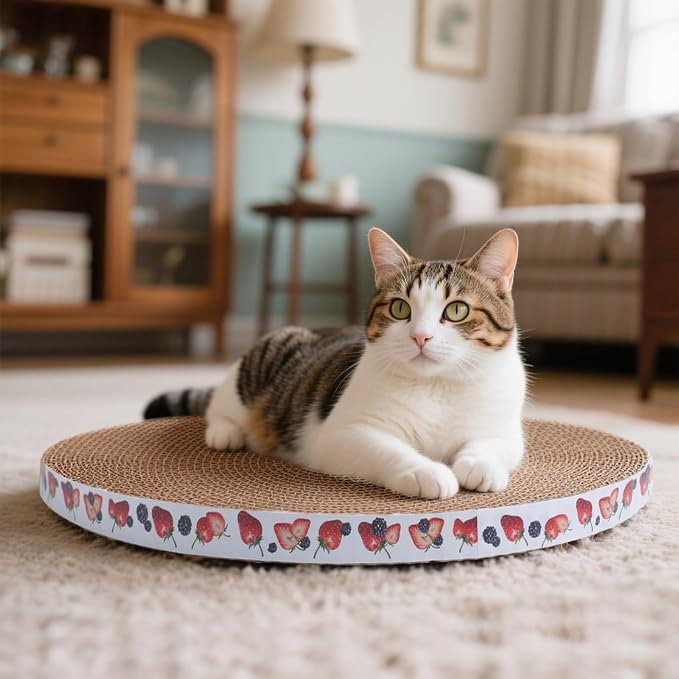 Round Cat Scratcher Pad 10 inch Diameter 3/5 inch Thickness Scratch Replacement - Image 2