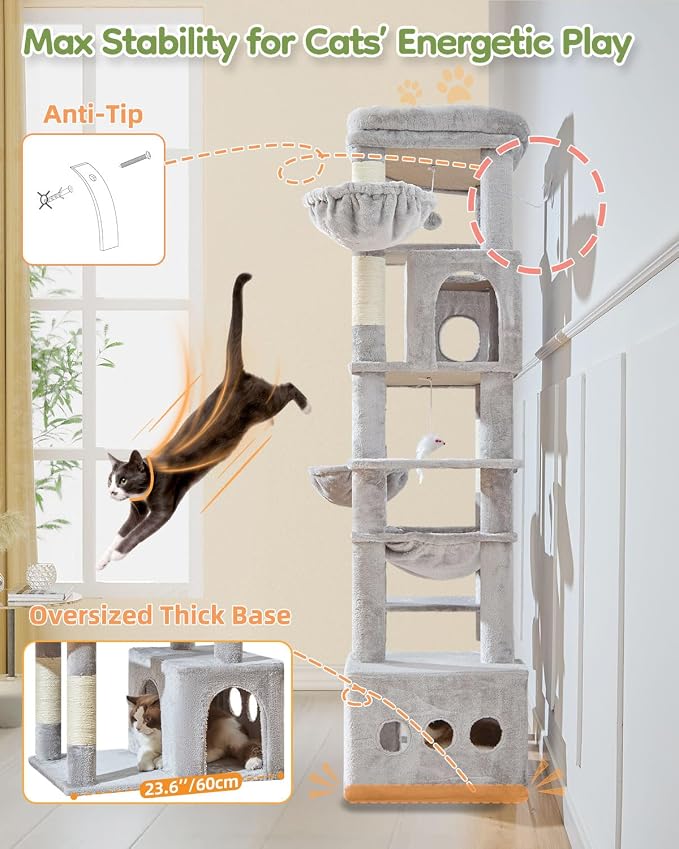 Taoqimiao 72 Inch Cat Tree, XXL Cat Tower - Image 7