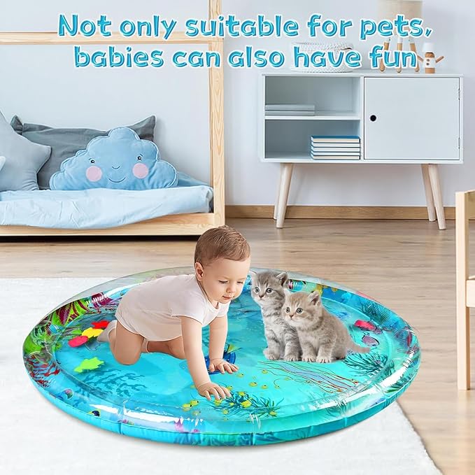 Aqua Cats Water Mat with Fish, Cat Dog Water Mat, Thickened Durable Non-Slip - Image 6