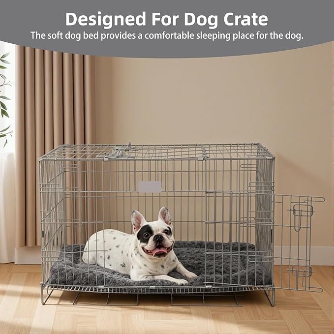 Washable Dog Bed Mat Ultra Soft Dog Crate Pad Comfy Fluffy Pet Kennel Beds Dog - Image 3