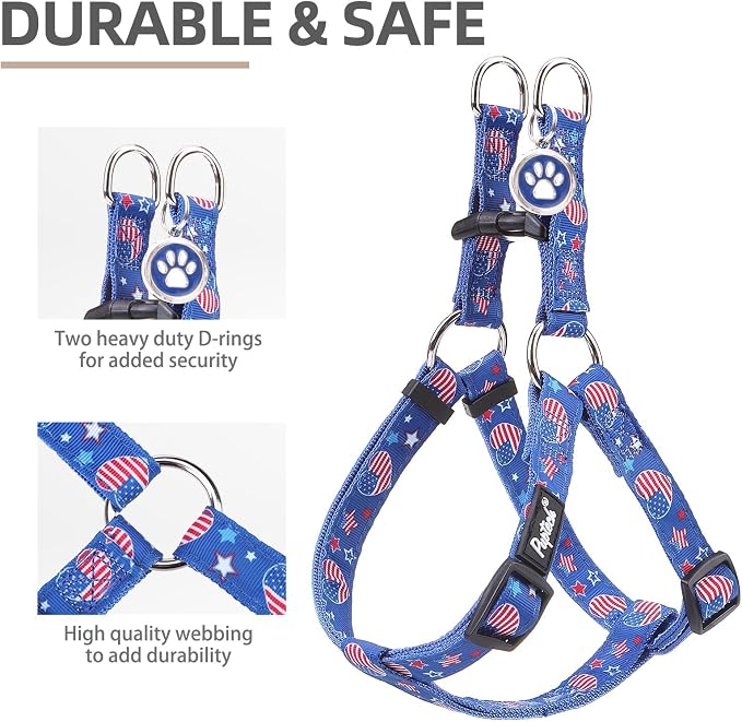 PUPTECK No Pull Dog Harness Soft Adjustable Basic Nylon Step in Puppy Vest - Image 2