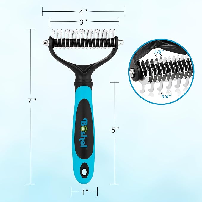 Boshel Dematting Comb for Dogs, Undercoat Rake, Cat Deshedding Tool, Dematting - Image 4