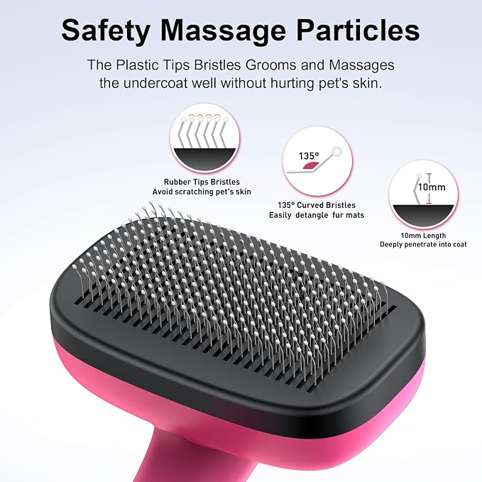 Self Cleaning Slicker Brush for Dog, Skin Friendly Shedding & Grooming Tool for - Image 2