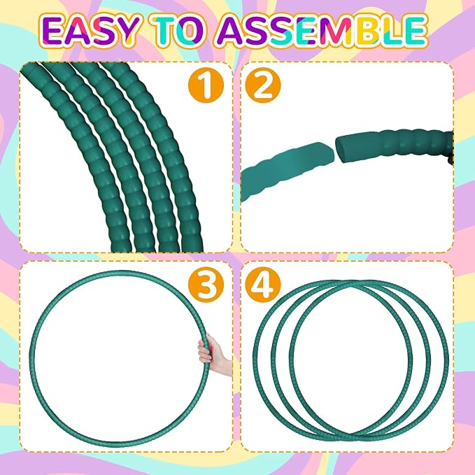 Shappy 6 Pcs Exercise Hoop Detachable Adjustable Plastic Toy Playground Toys - Image 2
