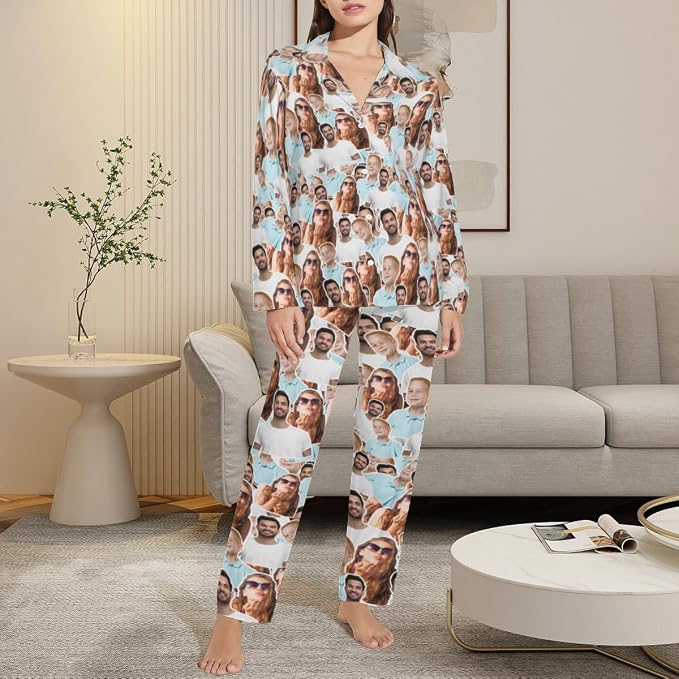 Custom Face Pajamas for Women Men, Personalized Dog Cat Pet Pajamas Set - Image 2