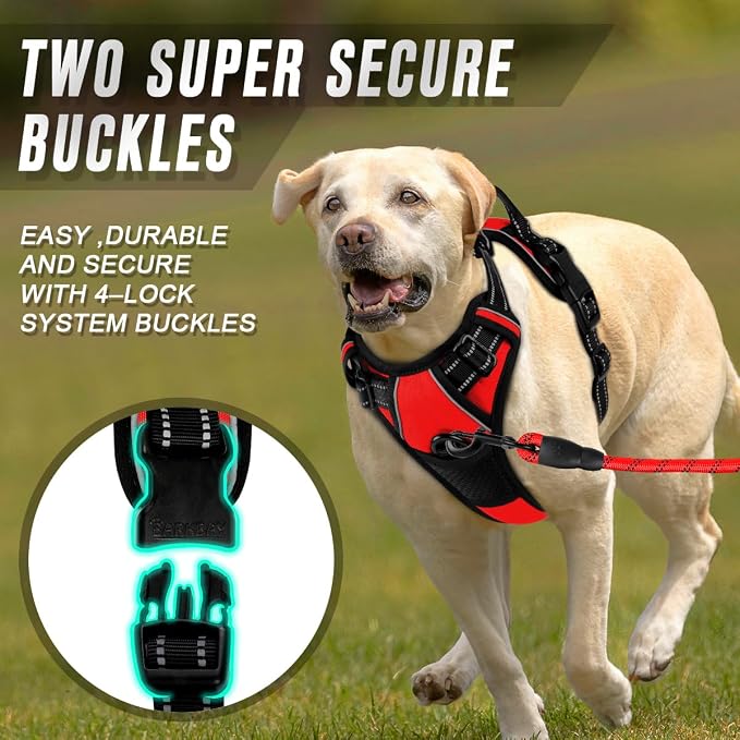 BARKBAY No Pull Dog Harness Front Clip Heavy Duty Reflective Easy Control Handle - Image 4