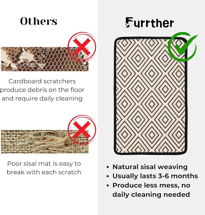 Boho Sisal Cat Scratcher Mat - Image 4