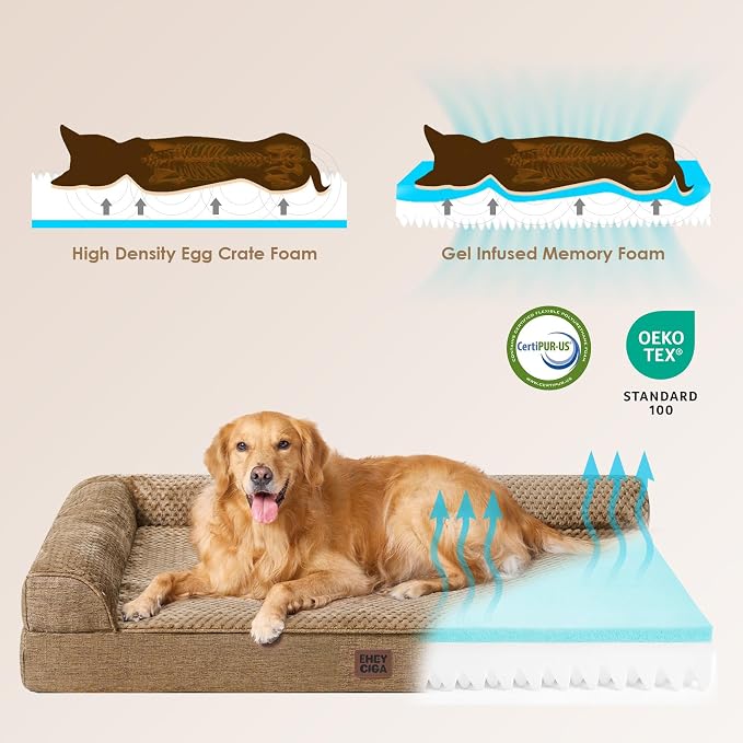 EHEYCIGA XL Dog Bed Memory Foam - Image 4