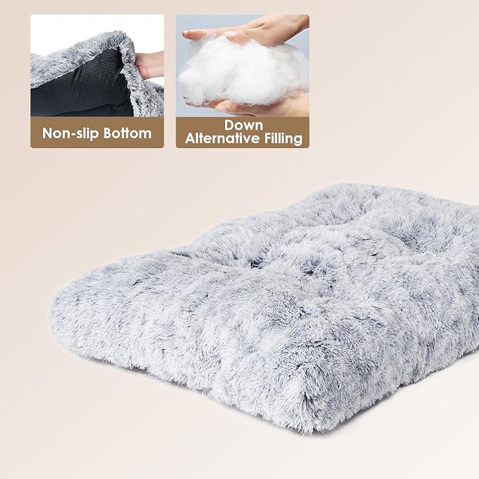 EHEYCIGA Fluffy Dog Crate Bed for Extra Large Dogs, Plush Faux Fur Pad - Image 4