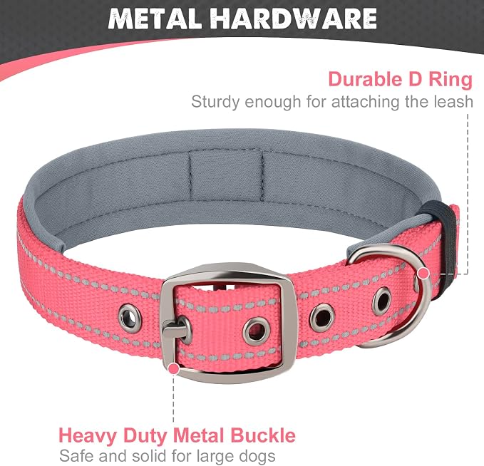 Joytale Dog Collar for Medium Dogs, Neoprene Padded and Adjustable, Reflective - Image 5