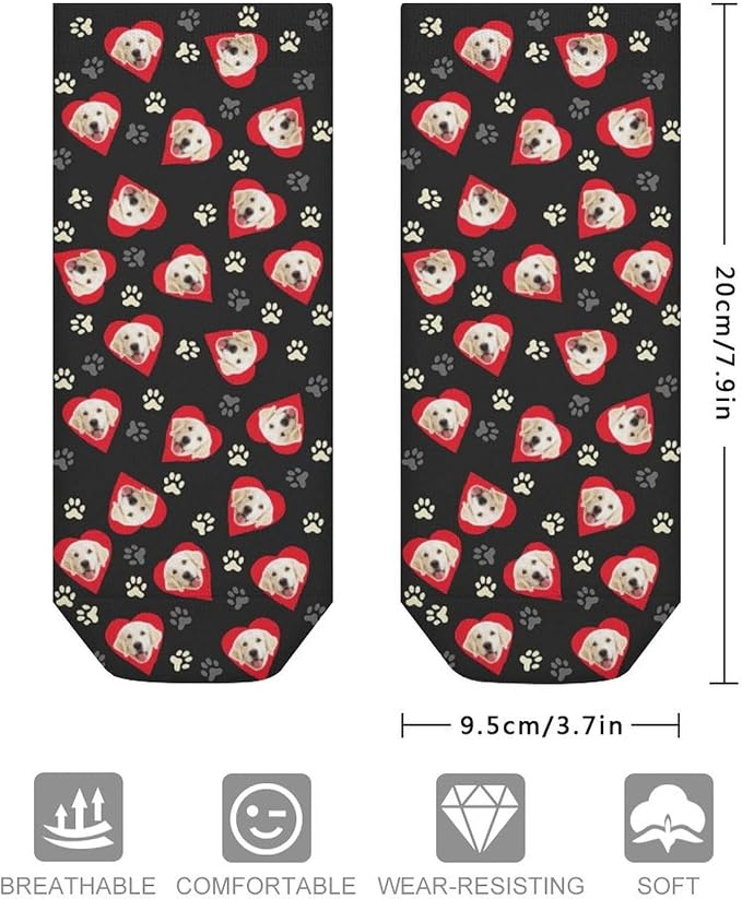 Personalized Ankle Socks with Face Custom Photo Socks Low Cut Ankle Socks - Image 2