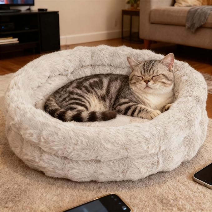 Cat Beds for Indoor Cats, Washable Round Beds for Small Dog and Cats, Soft - Image 8