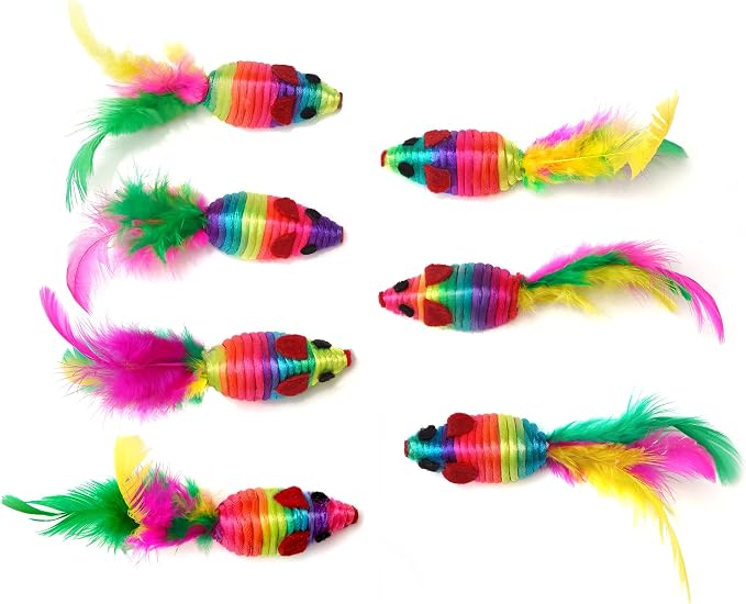 CHIWAVA 24PCS 5" Rattle Cat Toys Mice - Image 8