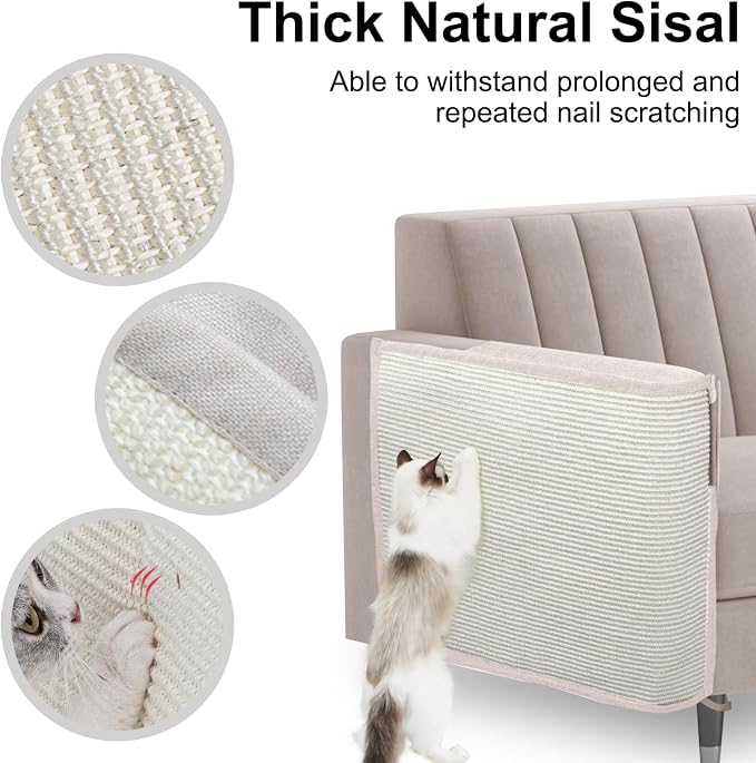 Cat Scratch Sofa Protector, 27.6”L*19.6“W Cat Scratch Furniture Protector Pad - Image 3