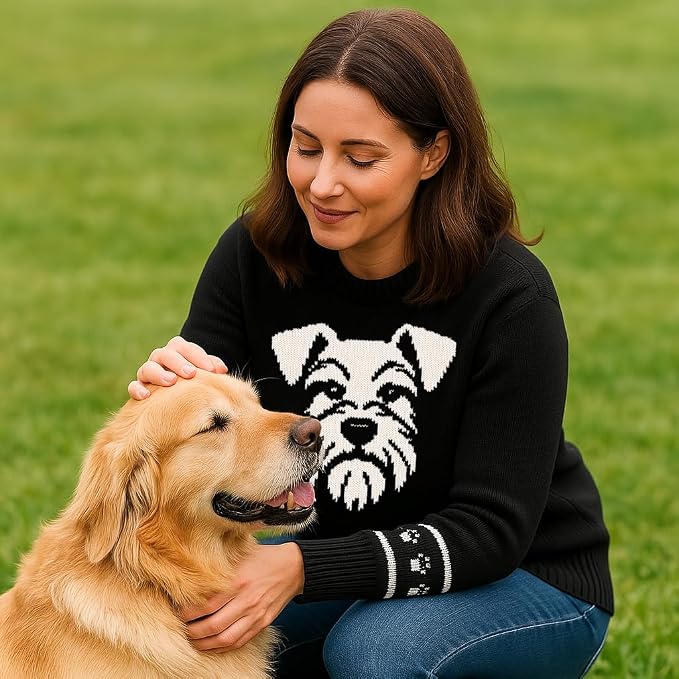 Custom Dog Knit Sweater for Women Personalized Pet Paw Print Pullover Dog Mom - Image 6