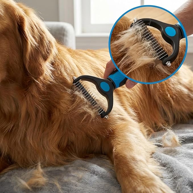 4PCS Self Cleaning Slicker Brush, Pet Grooming Rake, Bath Brush & Massage Brush - Image 6
