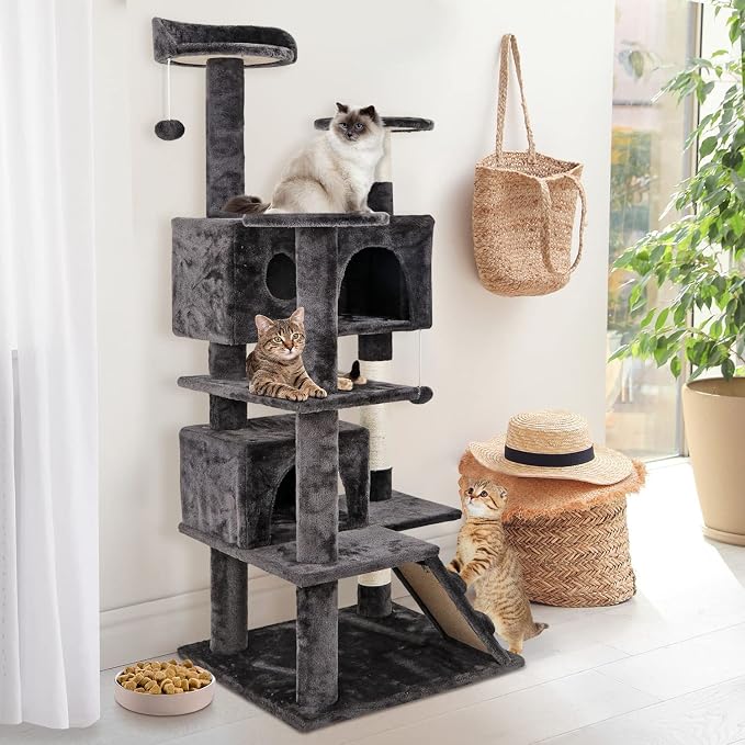 ZENY 54 Inch Cat Tree, Indoor Cat Tower Condo, Pet Cat Furniture - Image 2