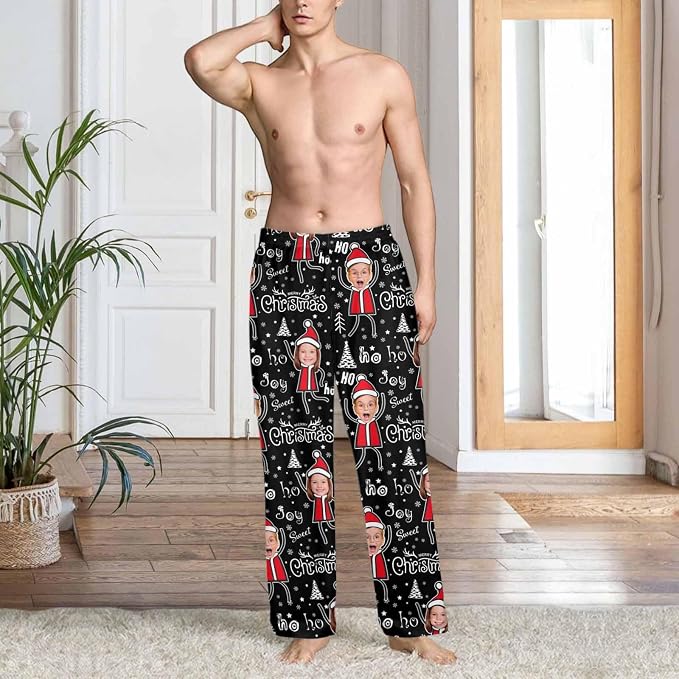 Custom Couple Pajama Pants Sock - Image 4