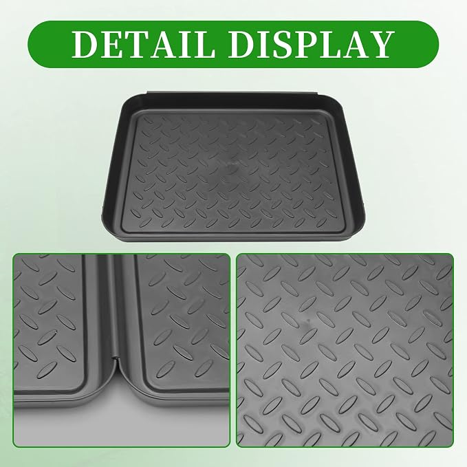 Anxingo 3 Pack Home Boot Tray Black Shoe Border Mat Heavy Duty Floor - Image 3