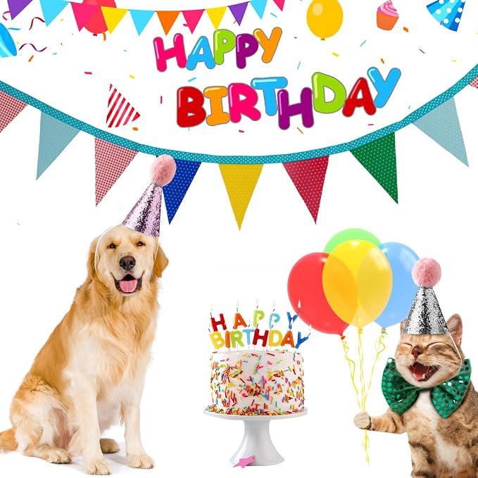 3pcs Dog Birthday Hat for Pets Party Decoration Supplies， Cat Kitten Headband - Image 4
