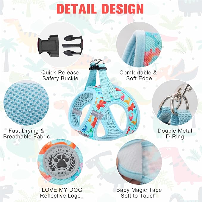 BEAUTYZOO Step in Dog Harness and Leash Set, Reflective Dog Harness No Pull No - Image 3