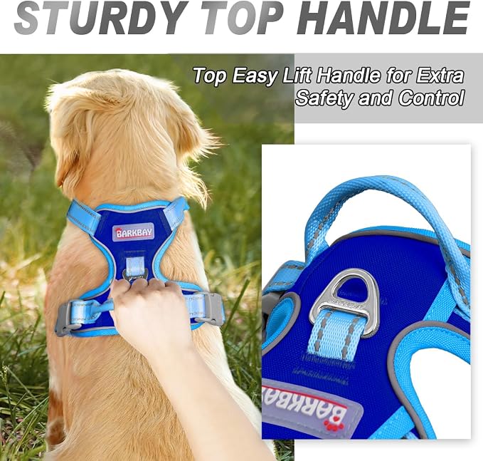BARKBAY No Pull Dog Harness Front Clip Heavy Duty Reflective Easy Control Handle - Image 3