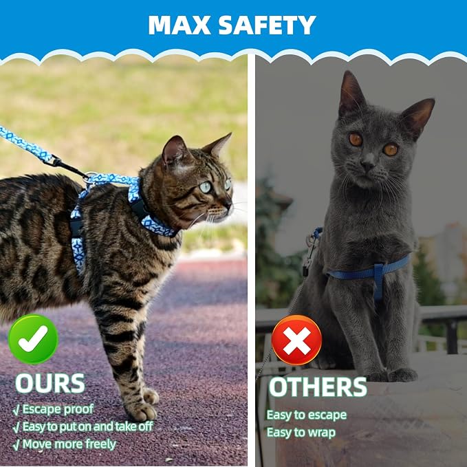 PAWCHIE Cat Harness and Leash Set, Cats Escape Proof-Adjustable Kitten Harness - Image 4