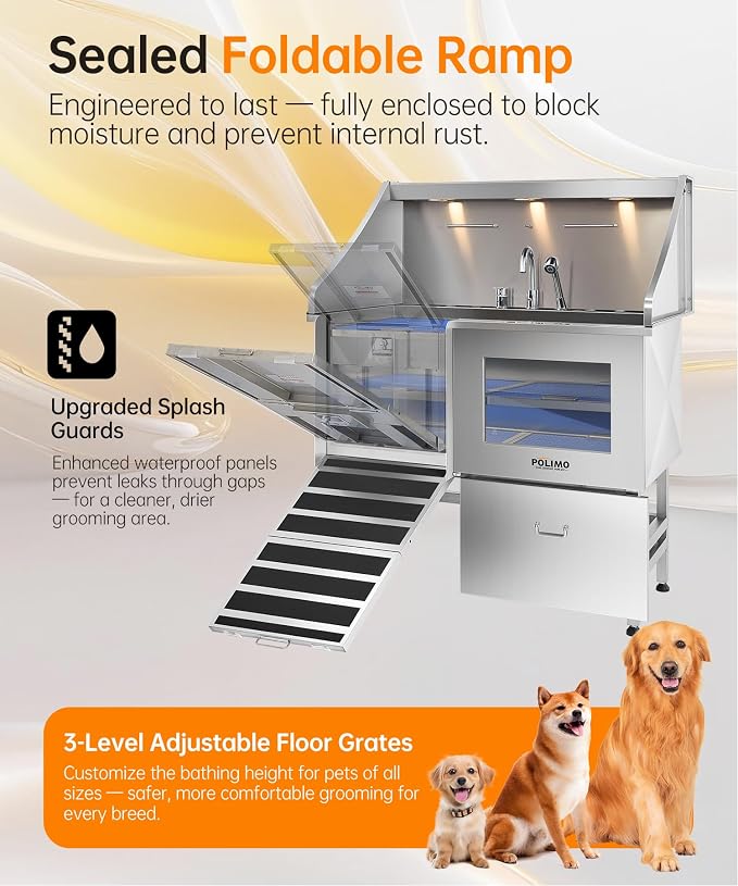 Dog Washing Station with LED Display, 304 Stainless Steel Pet Wash Sink - Image 6