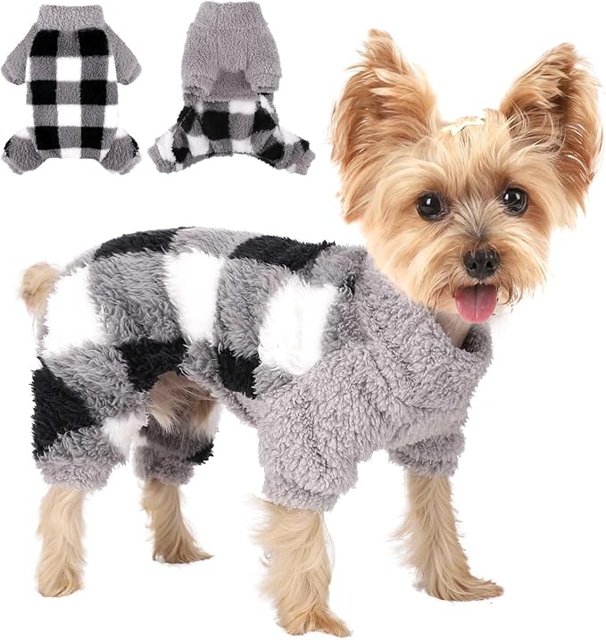 Sebaoyu Turtleneck Dog Pajamas for Small Dogs, Fleece Dog Sweater, Winter Cute by Sebaoyu
