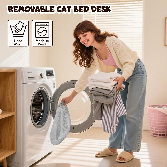 Cat Hammock Bed, 90° Foldable Cat Desk Bed, Adjustable Kitten Beds Up to 44 LBS - Image 7