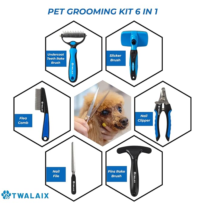 6 in 1 Pet Grooming Kit for Dogs & Cats - Image 2