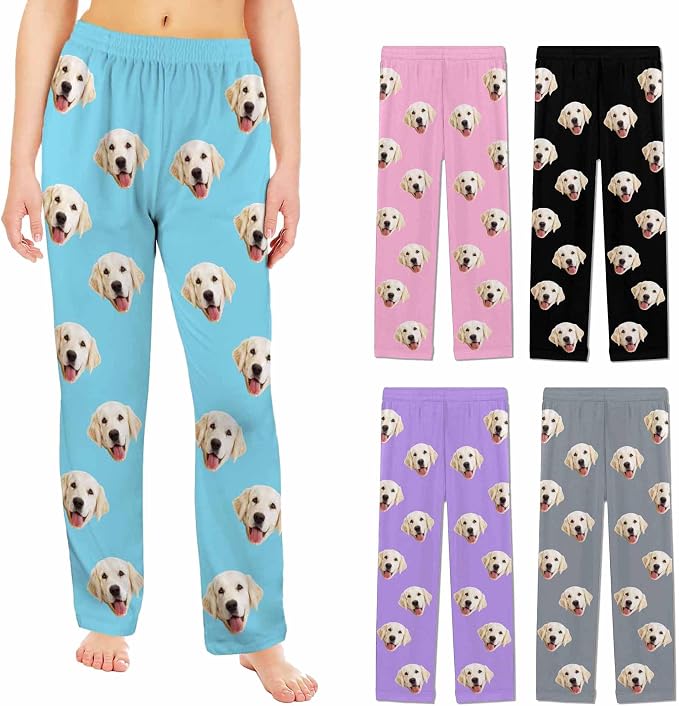Custom Pajama Pants Women Personalized Face Pajamas Bottom Couple Pajama Pants by MYESCUSTOM