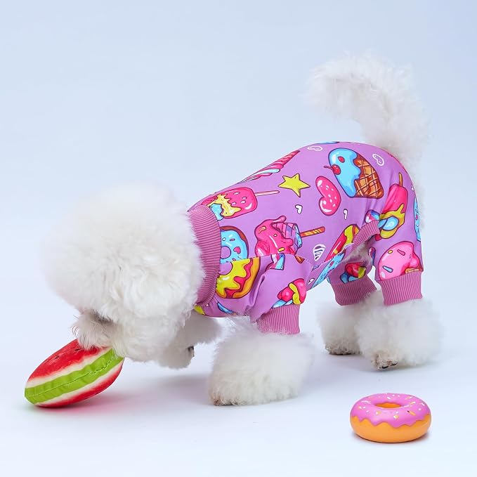 XPUDAC 4 Pieces Dog Pajamas for Small Dogs Boy Girl Soft Stretchy Pjs Onesies - Image 4