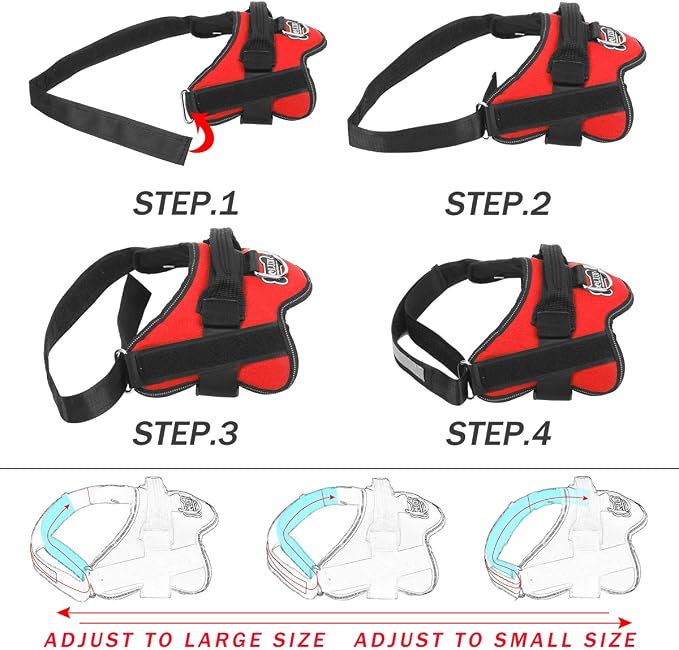Bolux Dog Harness, No-Pull Reflective Dog Vest, Breathable Adjustable Pet - Image 3