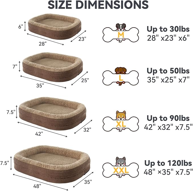 JOEJOY Orthopedic Dog Bed for Medium Dogs, Egg-Crate Memory Foam Pet Bed - Image 6