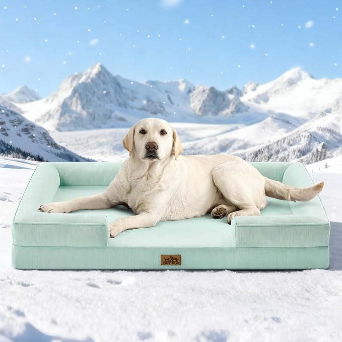 Cooling Dog Bed for Large Size Dogs, Q-Max >0.4 Summer Cool Orthopedic Foam Pet by COZYKISS