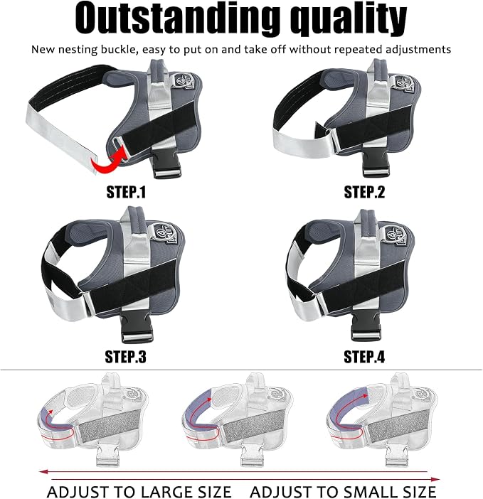 Bolux Dog Harness, No-Pull Reflective Dog Vest, Breathable Adjustable Pet - Image 4